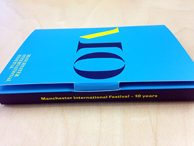 Manchester International Festival postcard closing mechanism